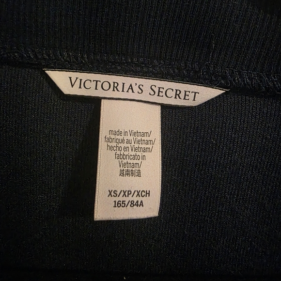 Victoria’s Secret Velour Zip Up Jacket XS Navy Blue Cozy Lounge - Picture 3 of 8